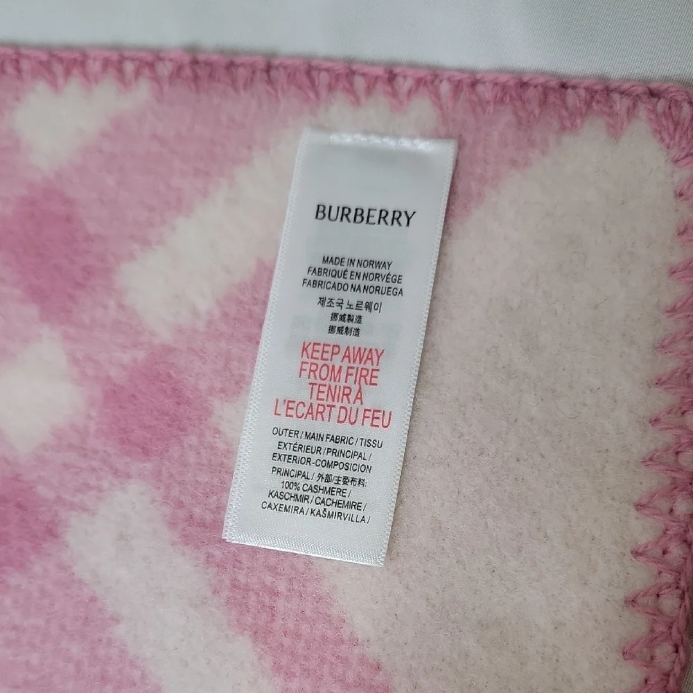 Burberry Pink and Cream Checkered Scarf